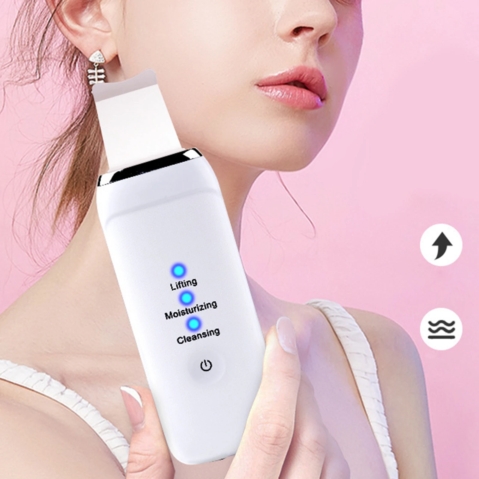 Ultrasonic Skin Scrubber Pore Cleaner with 3 Modes Face Beauty Lifting Tool