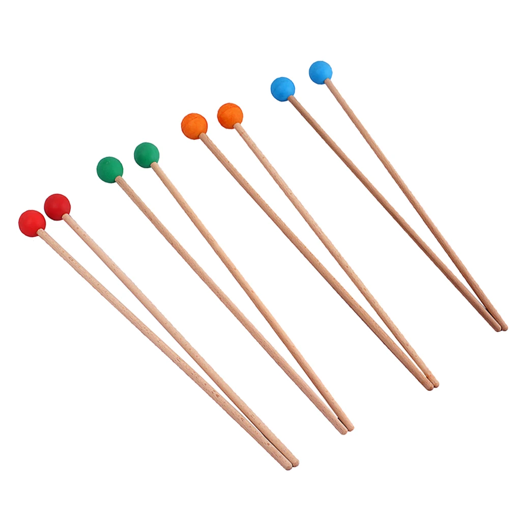 Professional 2pcs Xylophone Marimba Snare Mallet Drumsticks Percussion Parts Length 410mm Drum Accessories