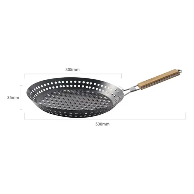 Removable Handle Perforated Pizza Pan, Detachable Handle With Perforated  Pizza Plate, Durable Iron Modern Frying Duck And Chicken Leg Pizza Making Pot  Pan, Portable Baking Outdoor Camping Grill Tray, Bbq Accessories 