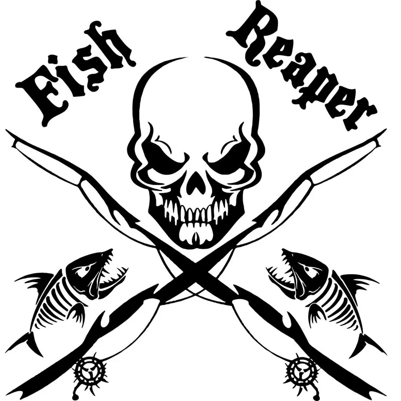 Grim Reaper Fish Fishing Lure Boat Skull Skeleton Car Truck Window Graphic  Vinyl Decal Sticker -  Canada