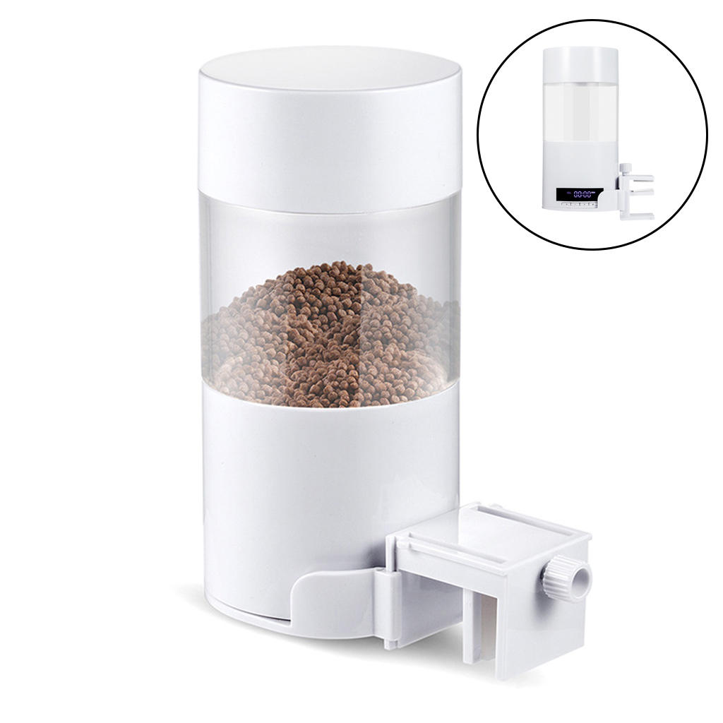 Adjustable Fish Feeders Tank Feeding 5V 1A 500ml Pond LCD Auto Food Timer