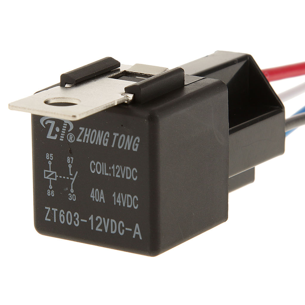 5x Car 40A AMP 12V Relay Kit For Fan Fuel Pump Light 4Pin 5Wire SPST