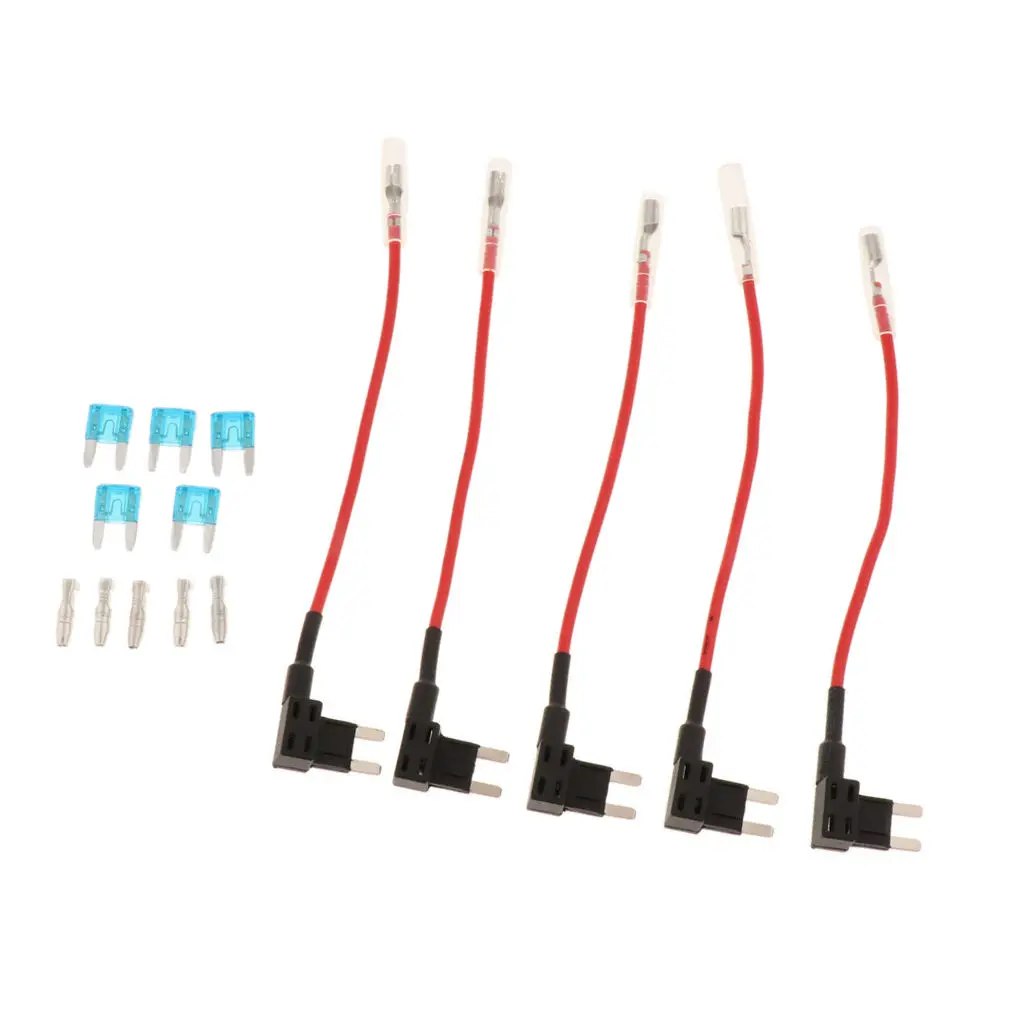 5Pieces Car Add-a-circuit Fuse TAP Adapter Mini ATM APM Blade Fuse Holder