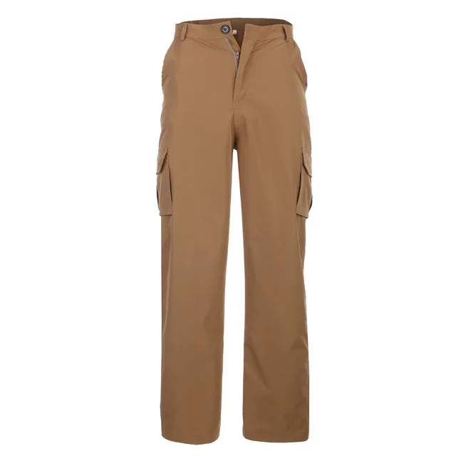 YIWEI Mens Casual Cargo Trousers Elasticated Combat Work Bottoms Multi Pockets Pants Beige XL, Men's