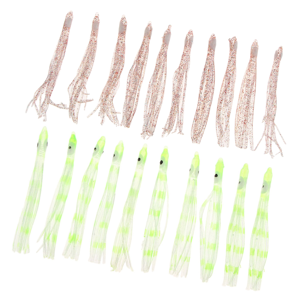 10pcs Silicone  Octopus Skirts Squid Skirt Trolling Lures Soft Lures 9cm for Tuna, Marlin, Wahoo