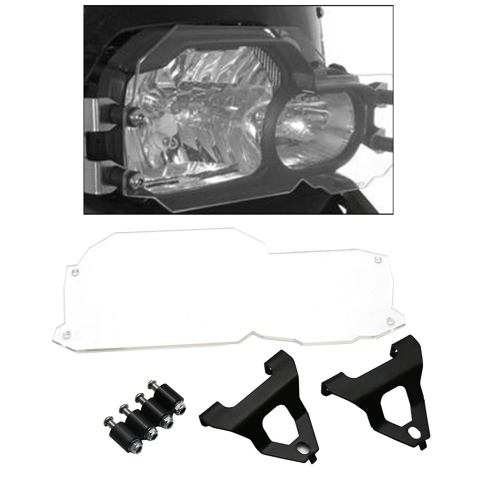 Clear Motorcycle Accessories Headlight Lamp Protector Guard Head Light Cover Grill Kit for BMW F650GS /F700GS 08 - 17