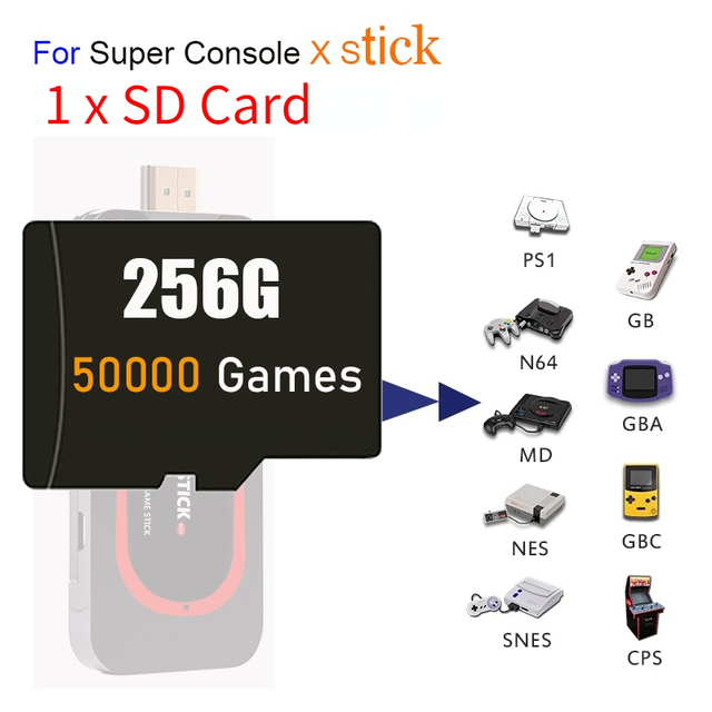 256G 128G 64G Game Card For Super Console X Stick Mini Video Game Consoles  For Super Console X Pro 4K HD Retro Game Console - AliExpress