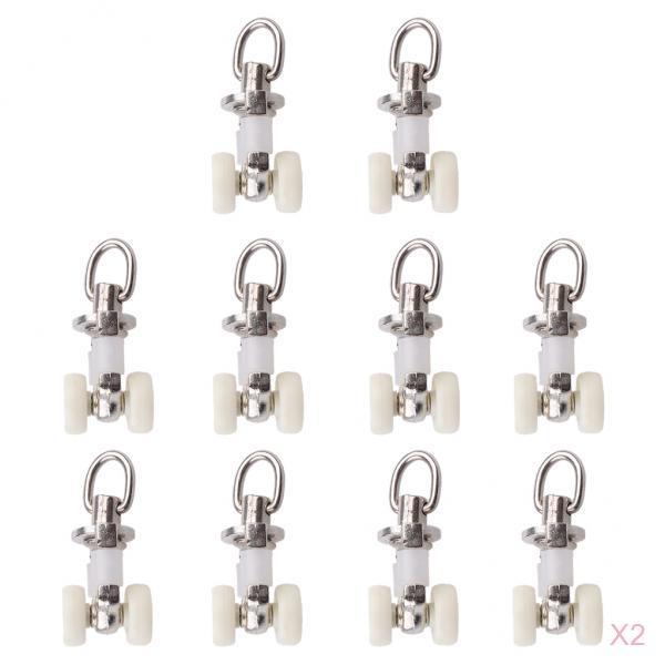 Pack of 20 Curtain Track Rollers Wheeled Carriers Drapery Rail Sliding Glider for Windows Shower Curtain Tracks