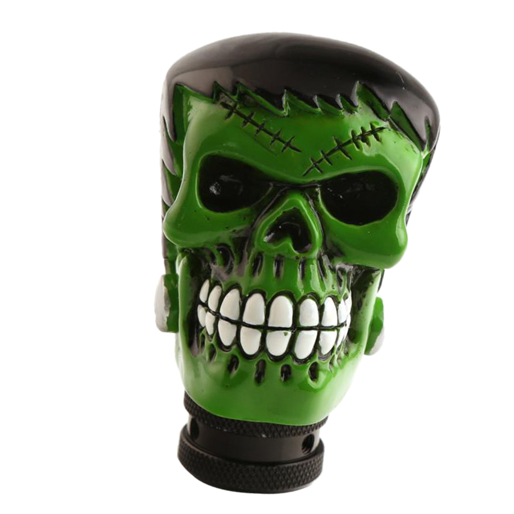 Funny Skull Head Car Manual Operation Gear er Knob Acrylic Green