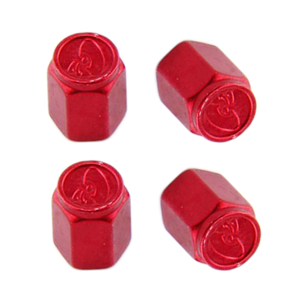 4 Pieces Alloy Tire Stem Valve Caps Dust Cover for Car Motorcross ATV - Red