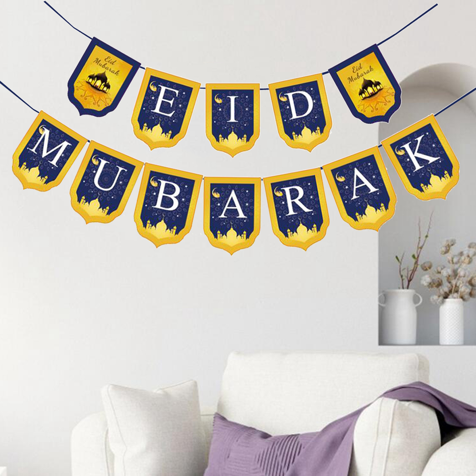 Eid Mubarak Banner Bunting Flag Eid Al-fitr ing Eid Bunting