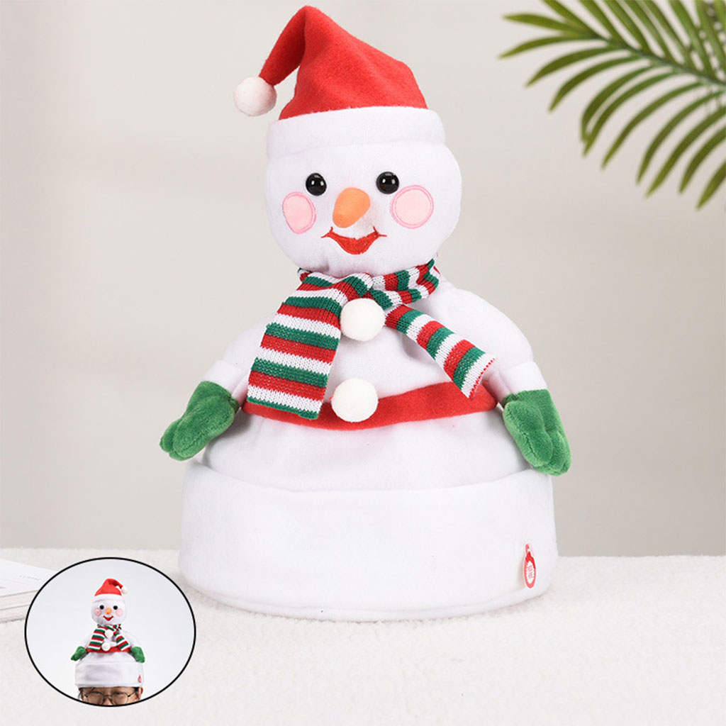 Funny Singing Dancing Hat Electric Toys Holiday Theme Hat Plush Red Music Christmas Hat for Kids Holiday Party Adults Christmas