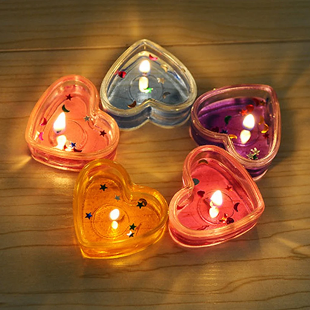 10set Heart Shape Tea Light Cups Candle Container Table Decor Dating Decor