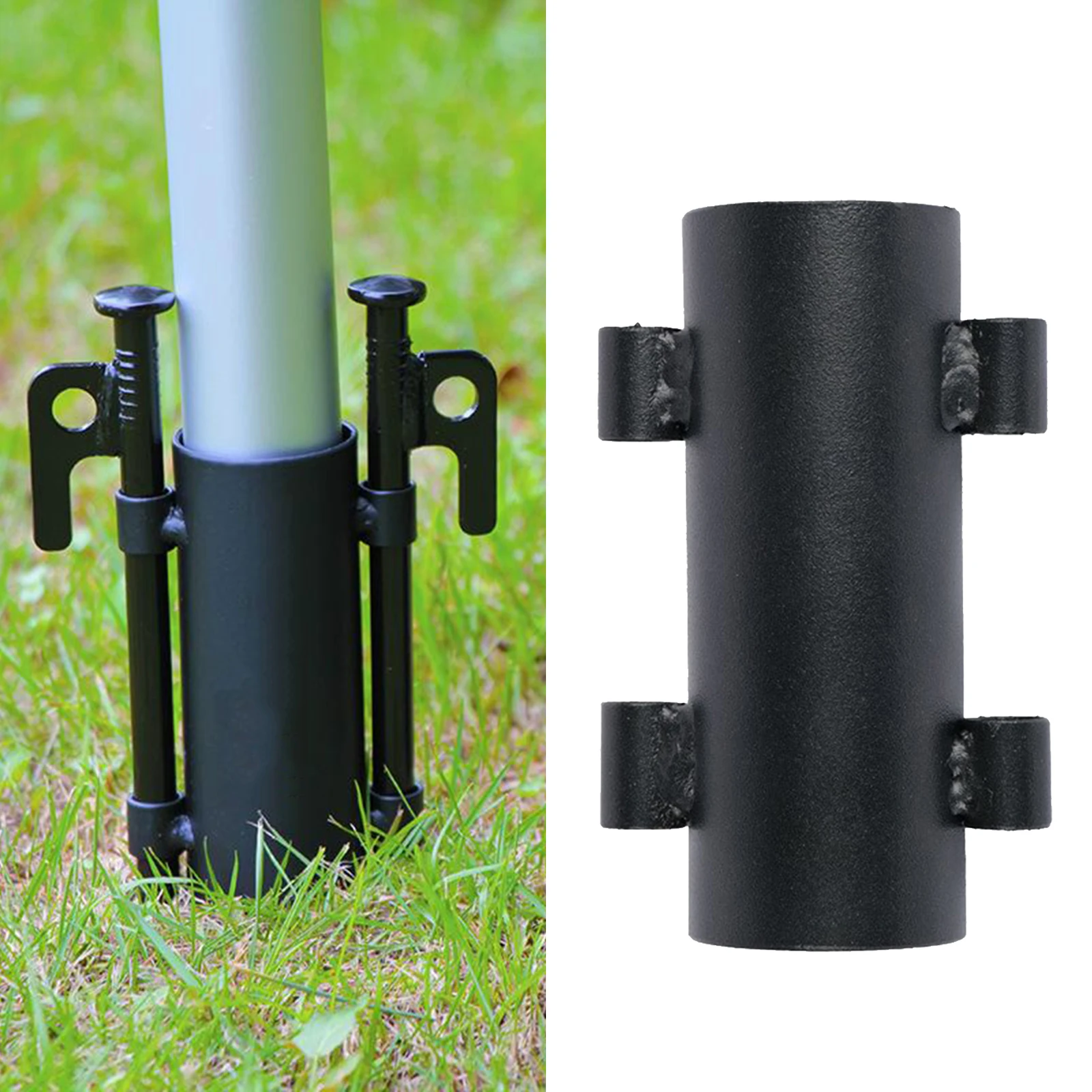Solid Tent Tarp Rod Holder Outdoor Awning Pole Fixed Bracket Pipe Camping Accessories Ground Spikes Peg Stand Holder Tube