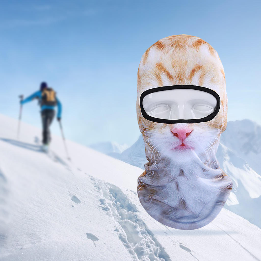 Cute Balaclava Ski Mask Hood Animal Full Face Mask Cycling Headgear Snow Gear 1 Hole for Hiking Winter Cycling Sports Outdoor