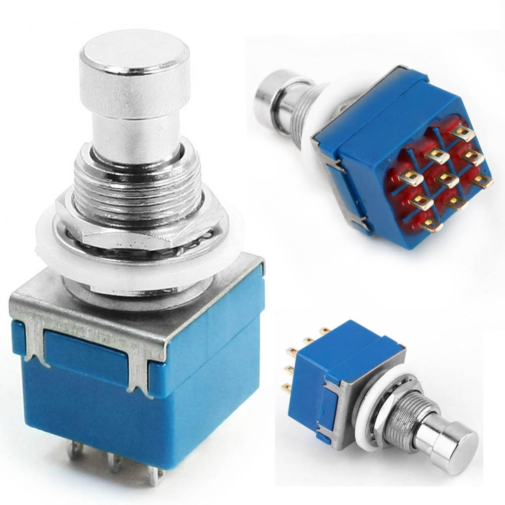 Gitarre Effekte 3PDT Pushbutton Pedal Fußschalter EIN-EIN Schalter Solder Terminal Latching Stomp Fuß Control Schalter True Bypass – Detail 8