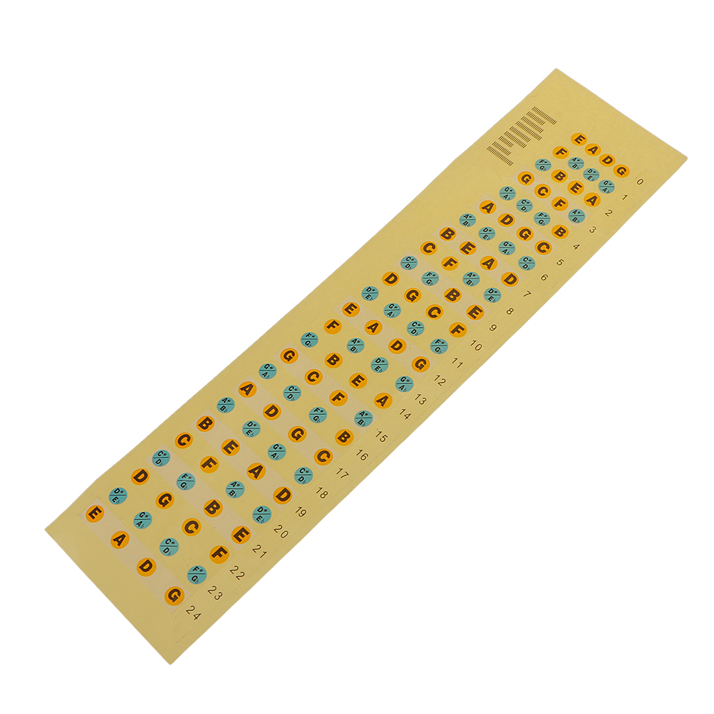 Electric Bass Orange &  Inlay Marker Fretboard Scale Decal Ornament