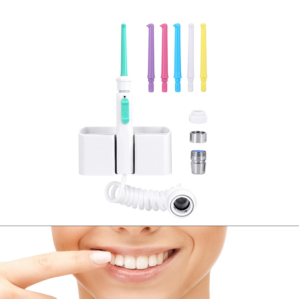 Faucet Oral Irrigator Water  Flosser Portable Irrigador  Water Jet Oral Irrigation Teeth Cleaning w/ 6 Nozzles