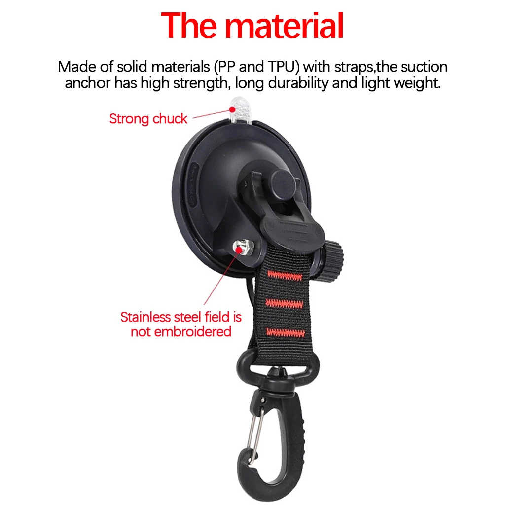 Max 10 Kg Car Camping Suction Cup Anchor with Hook for Kitchen Multipurpose