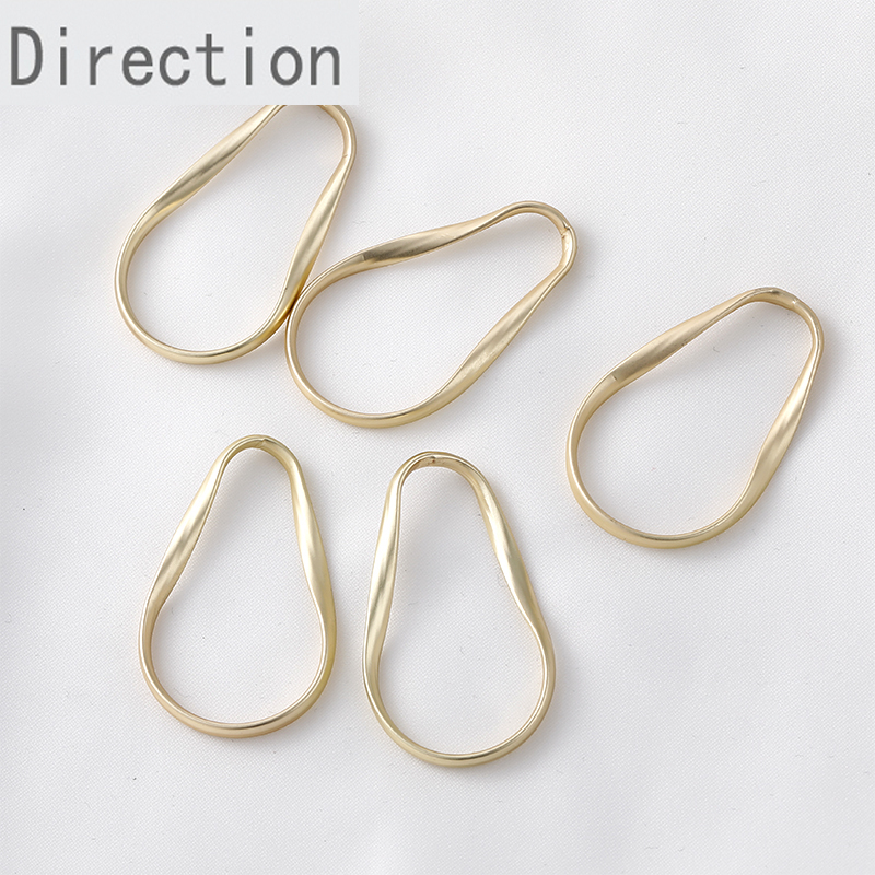 14K gold-covered simple and versatile irregular hollow twisted minimalist style diy handmade earring material accessories