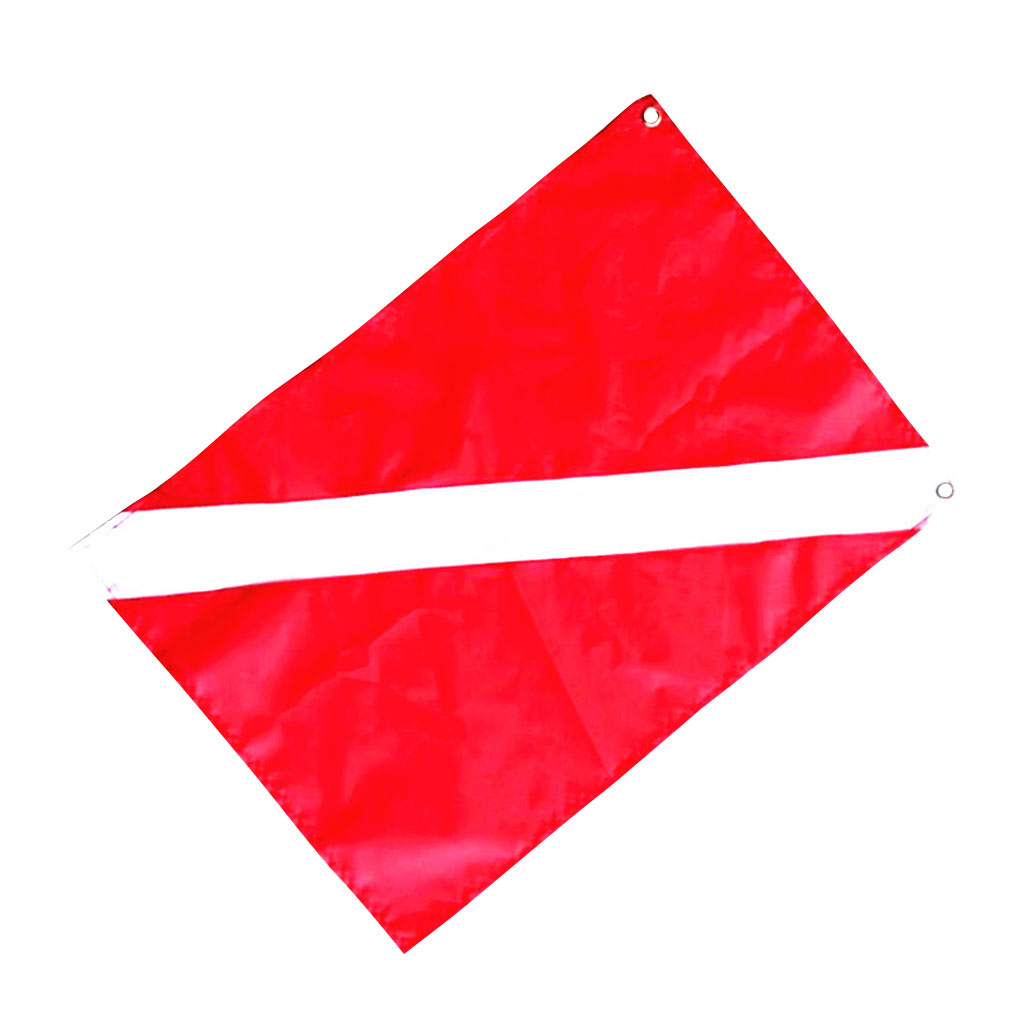 Performance Red White Polyester Diver Down Flag Kayak Boat Flag Marker Safety Signal