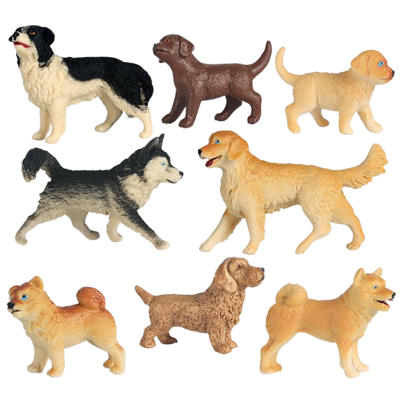 Solid Plastic Simulated Dog Model Decor Toy Figurine Ornaments From