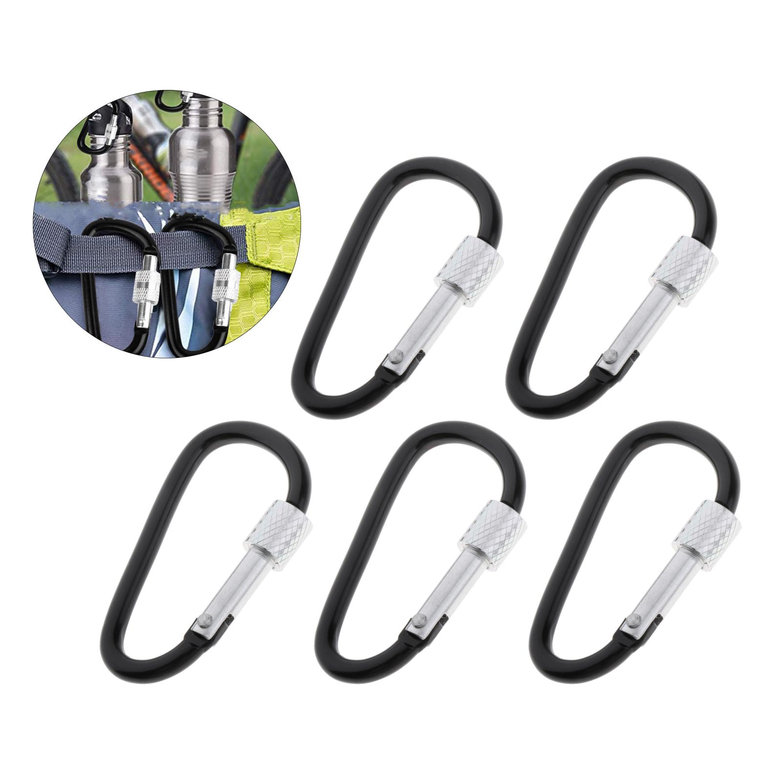 5x Carabiner Clips Hiking Keychain Dog Leash D-Ring Buckle Backpack Accessories