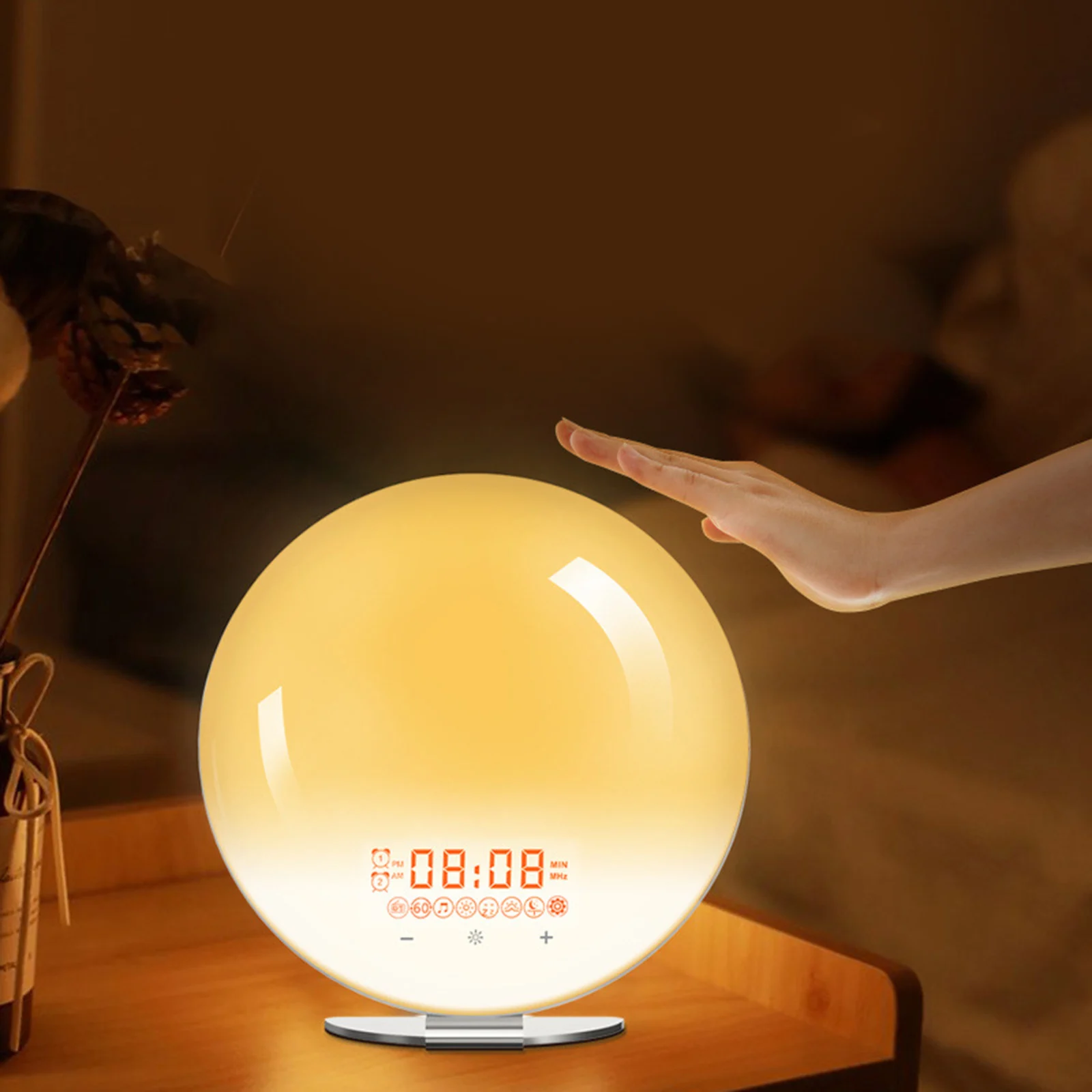 Wake Up Light Atmosphere Light FM Radio  Gift for Bedroom Bedside US