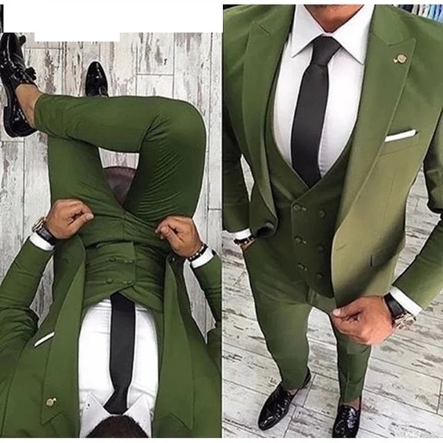 Men's Suits 3 Piece Lapel Color Block Tuxedo Suit Formal Slim Groom Wedding  Party Prom Blazer Waistcoat Trousers