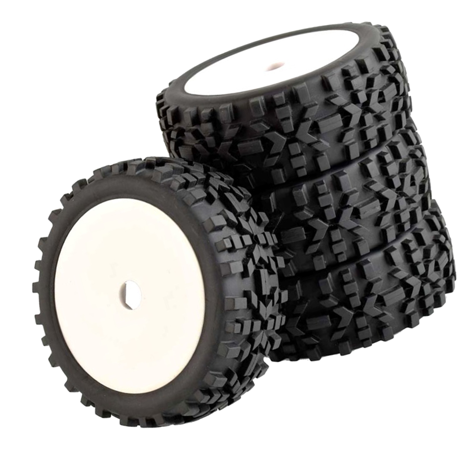 4PCS RC Truck Wheel Tires Wheel Rims for Losi 1/8 Buggy Off Road Truck Model