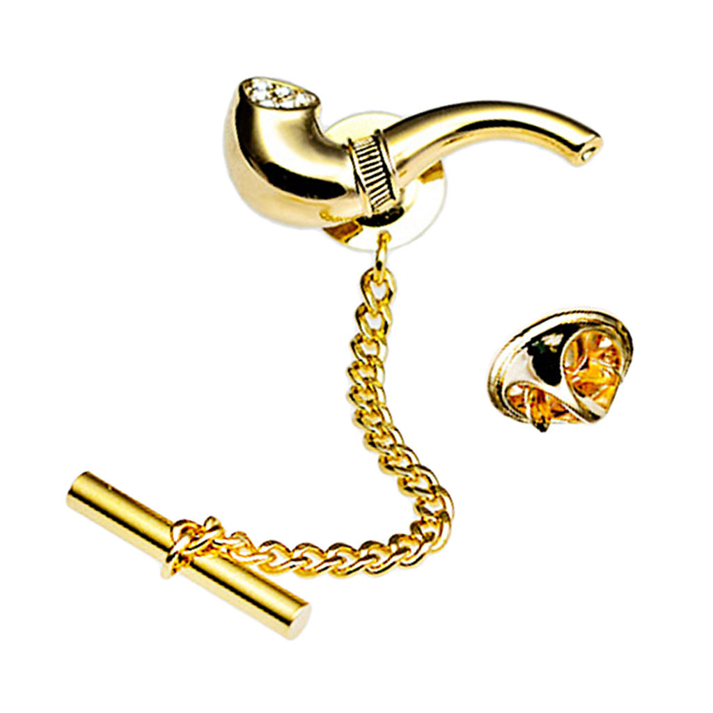 Novelty Shape Pipe Tie Tack Clips Pins For Men Wedding Business Accessories