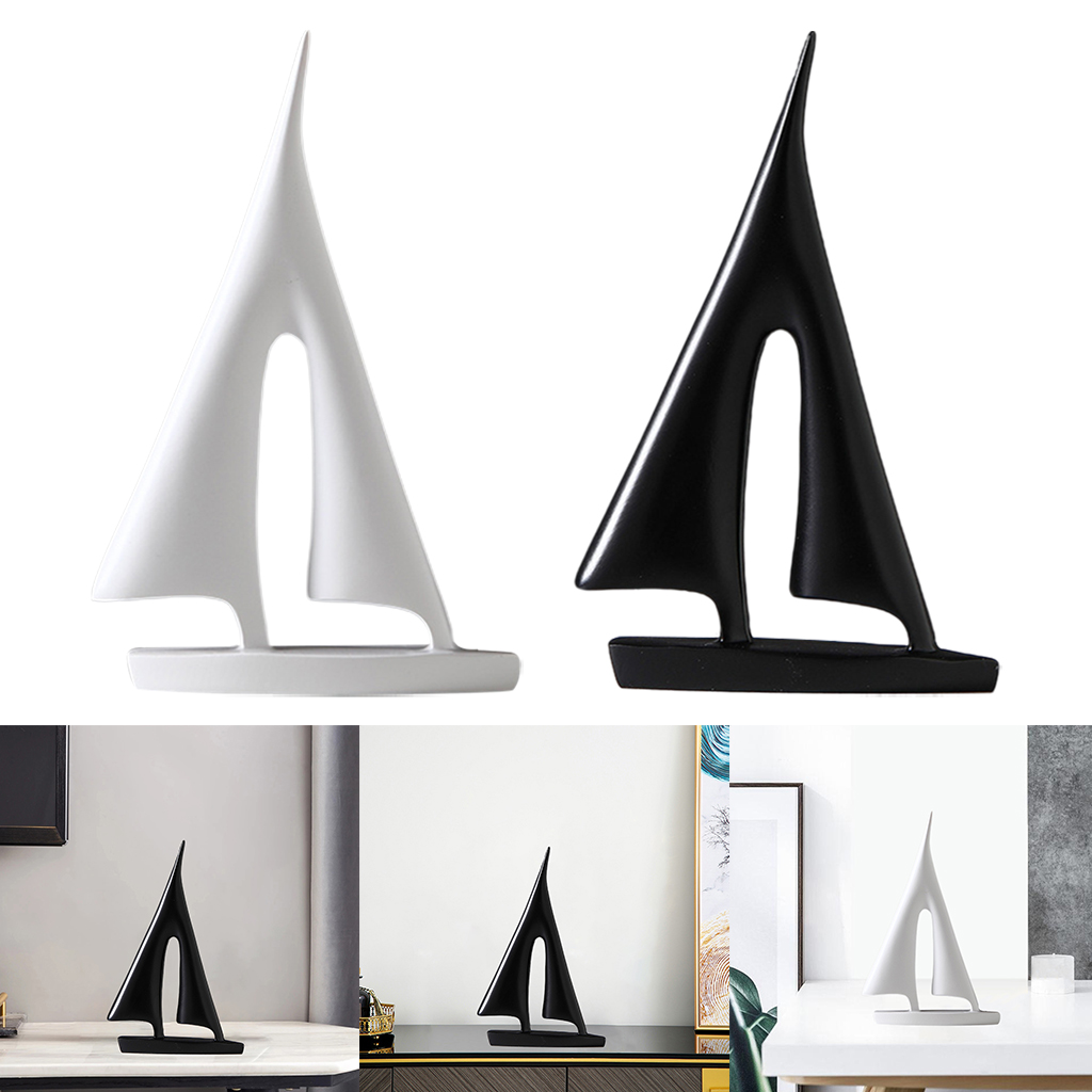 Abstract Resin Sailboat Model Decoration Modern Sailing Ship Nautical Sculpture Home Bedroom Desktop Bookshelf Decor Art Crafts