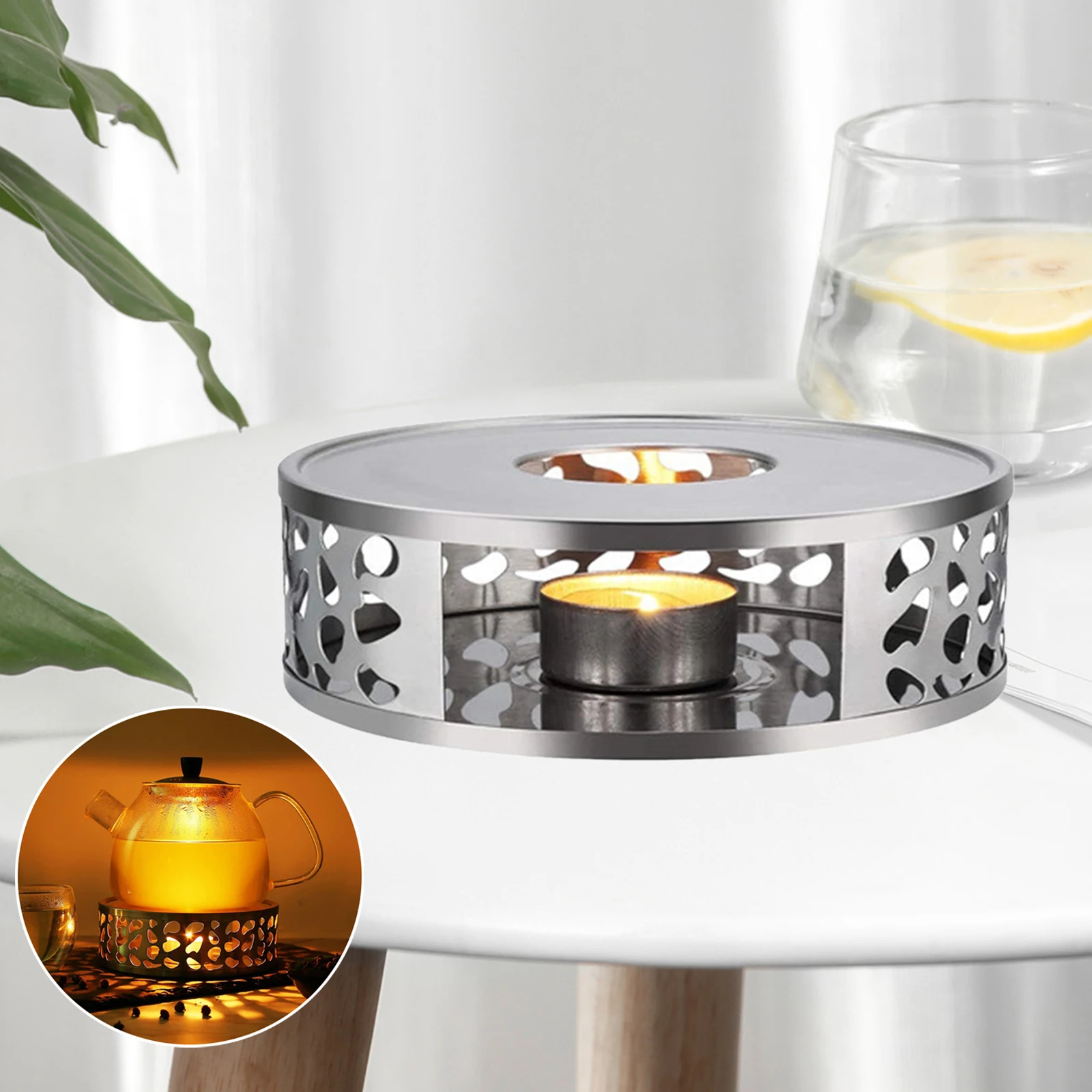 Candle Holders Glass Teapot Heating Base Stainless Steel Stove Tea Pot Candle Warmer Tea Accessories Tealight Holder Home Tools