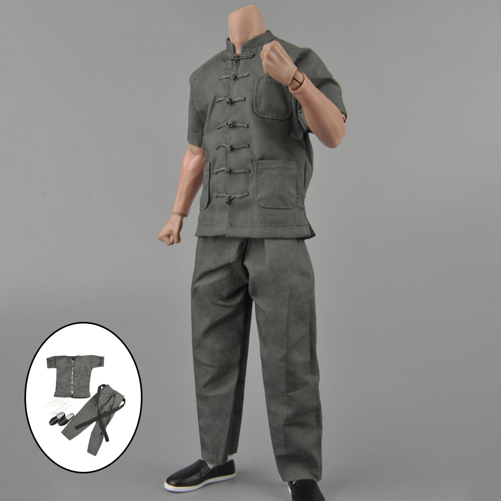 1/6 Kung Fu Suit Doll Model Accessory Chinese Kongfu Costum Doll Clothes for 12