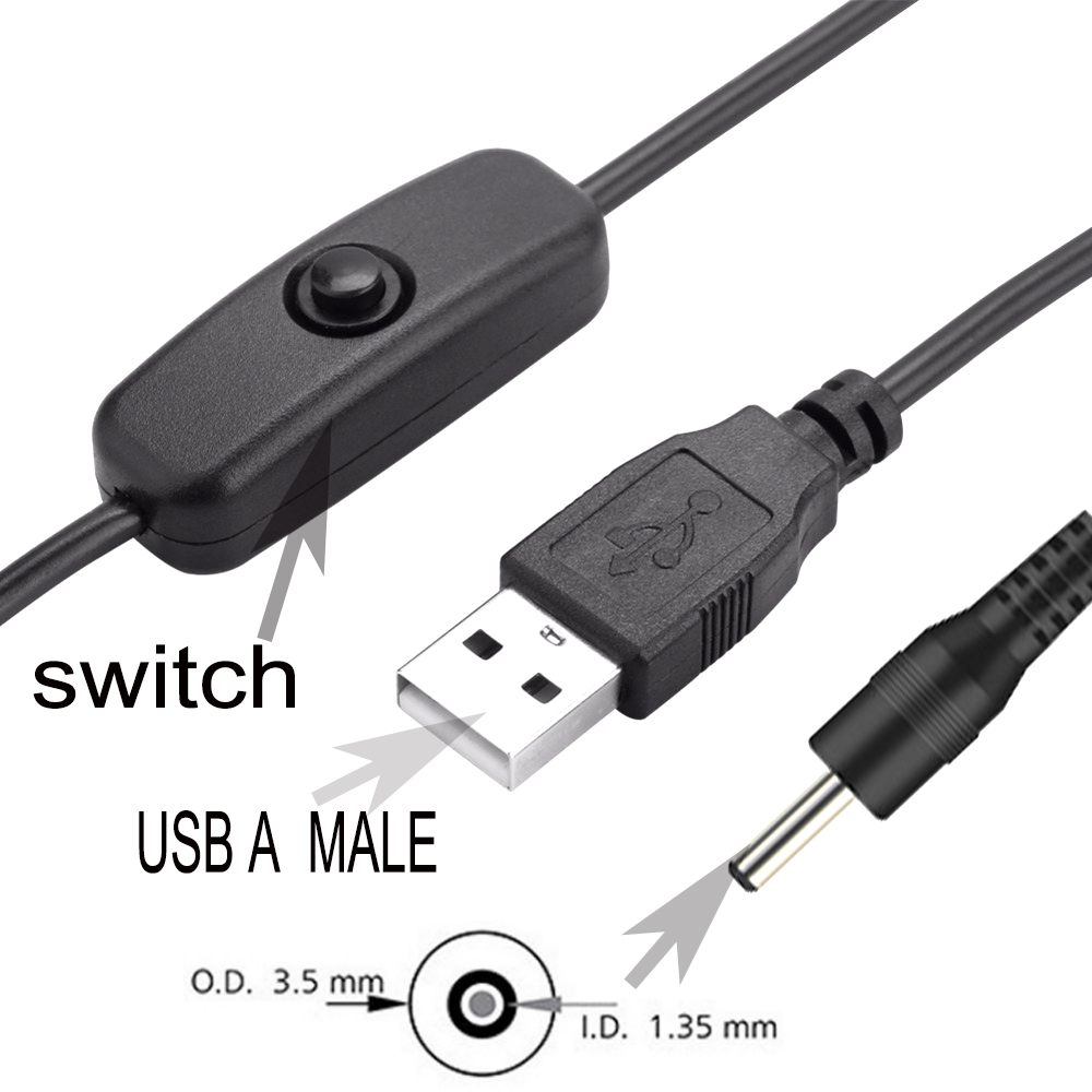 Кабель питания USB/DC 5 футов, 1,5 м, с переключателем 3,5x1,35 мм, разъем  для зарядного устройства для маршрутизатора, ТВ-приставки, настольной ...