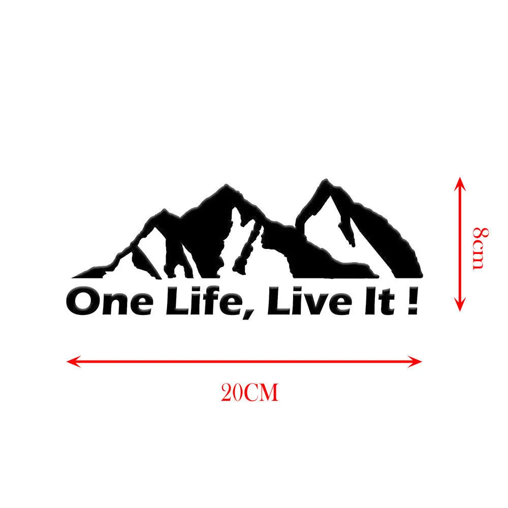 24” Red ONE LIFE LIVE IT Off Road Mountain Camping Hiking  Sticker Decal Nature