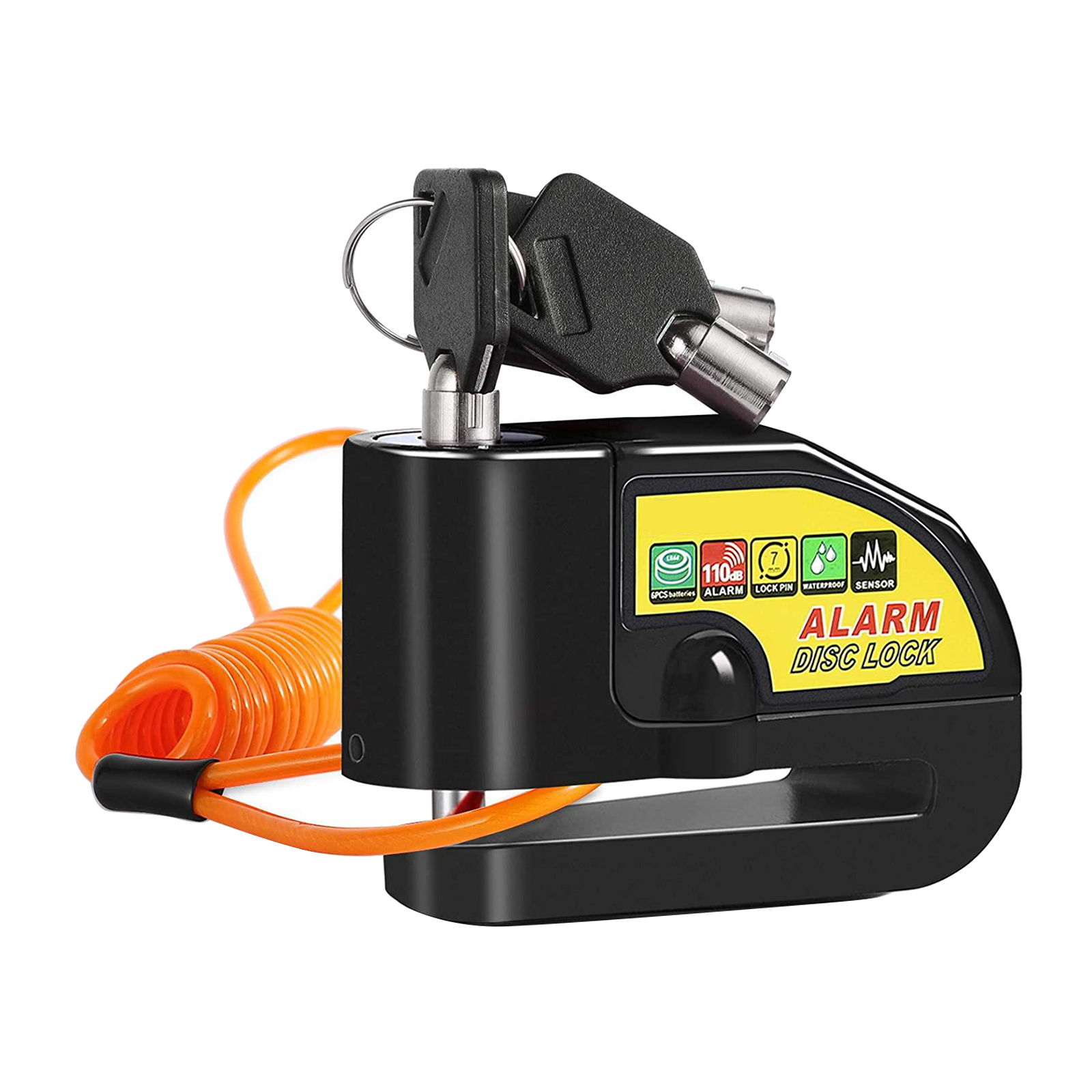 Motorcycles Disc Brake Lock Alarm Anti Theft Heavy Duty with Reminder Cable