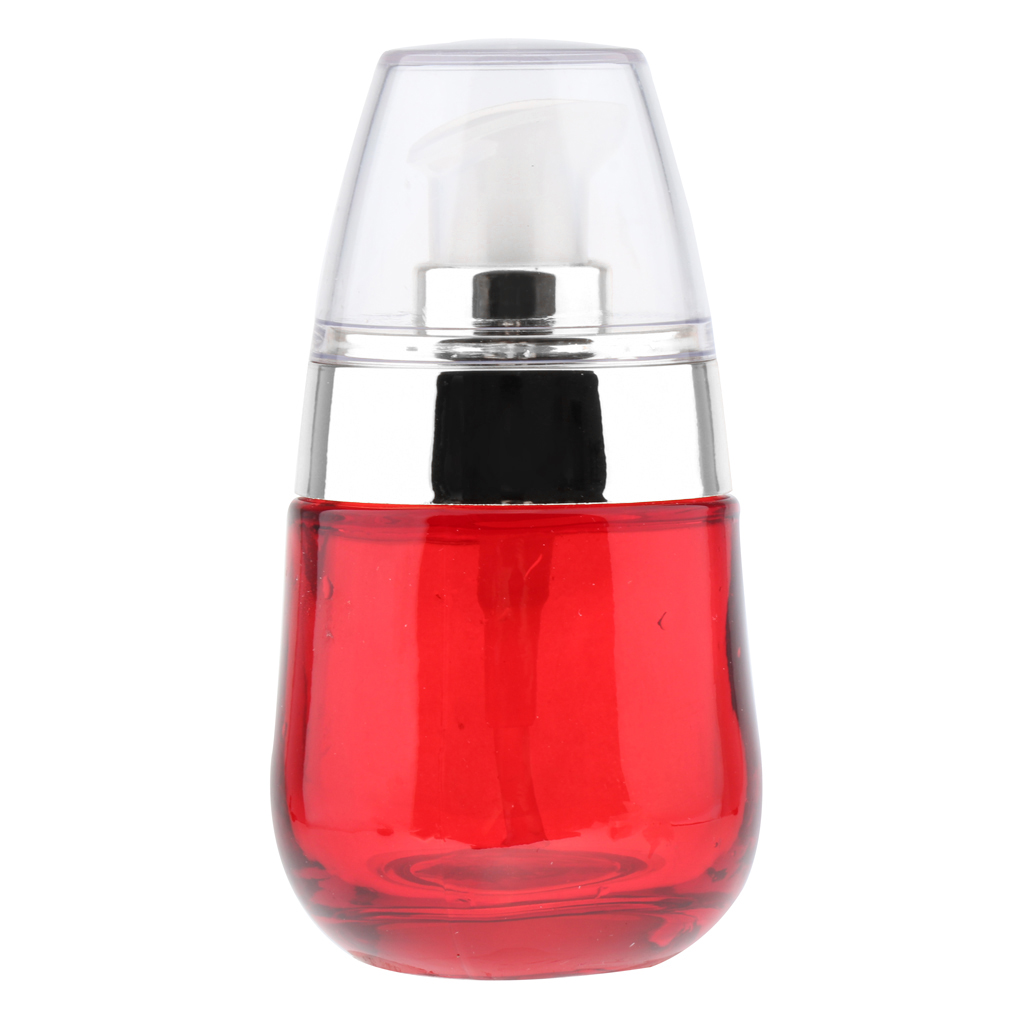 1 Piece 30ml Empty Red Airless Lotion Cream Serums Glass Pump Container Cosmetic Bottle Dispenser, Small Travel Size