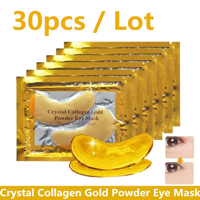 Best of Crystal Collagen Gold Powder Eye Mask Anti-Aging Dark Circles Acne Beauty Patches For Eye Skin Care Korean Cosmetics 30p=15pairs Reviews & Tips