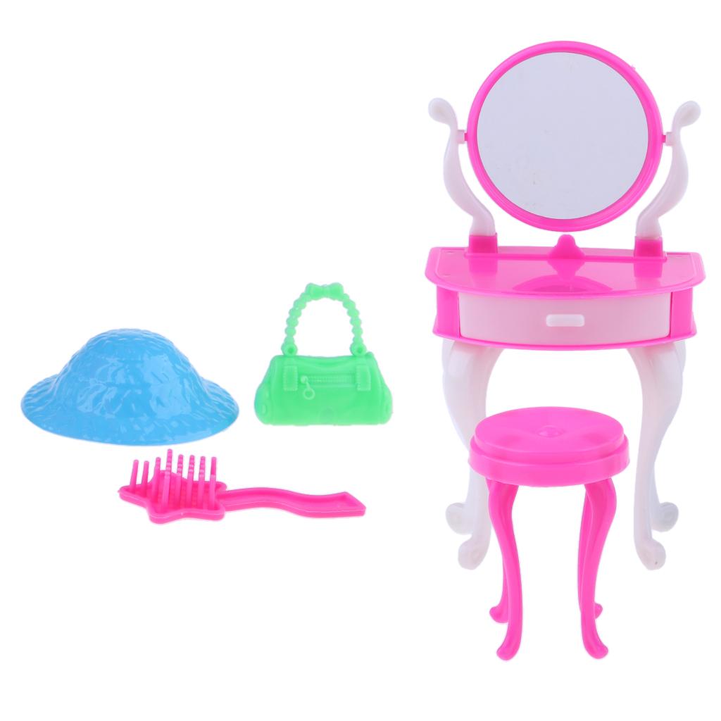Girl Dream Wonderful Doll Dresser Set Makeup Chair + Table with Accessories
