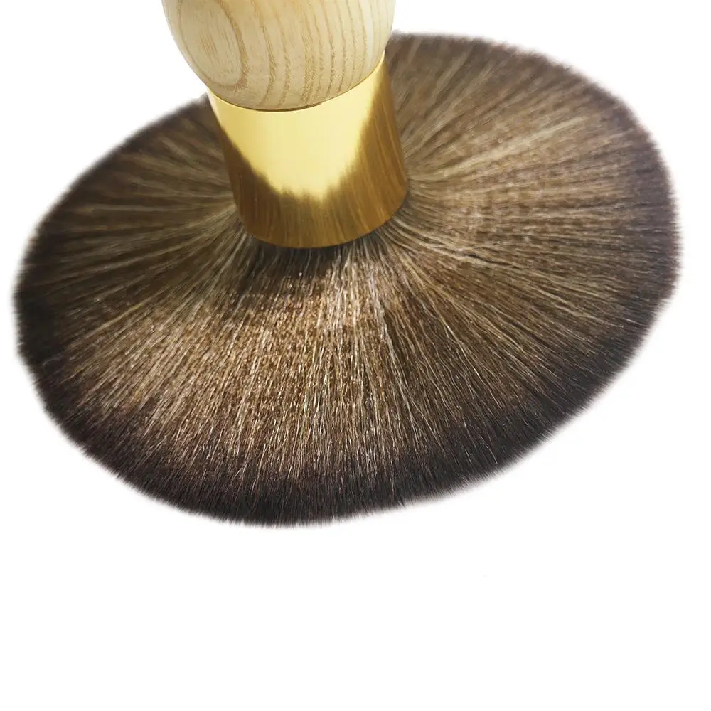 Handle Fiber Hair Wooden Hairbrush for Salon Barber Styling Tool Remove Hair Clippings Neckline and Ears After Haircut