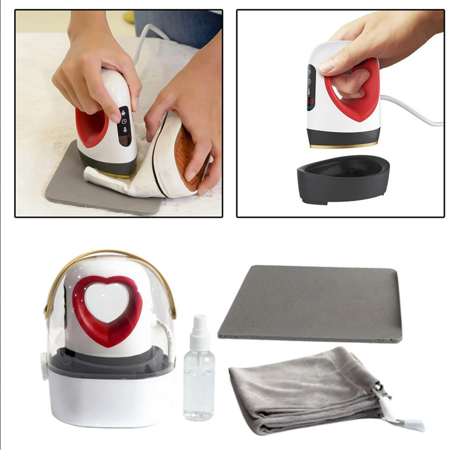 Heart Shape Mini Easy Heat Press with Storage Bag Heating Transfer for Shoes Hats Small HTV Vinyl DIY Projects Heart Shape Mini Easy Heat Press with Storage Bag Heating Transfer for Shoes Hats Small HTV Vinyl DIY Projects