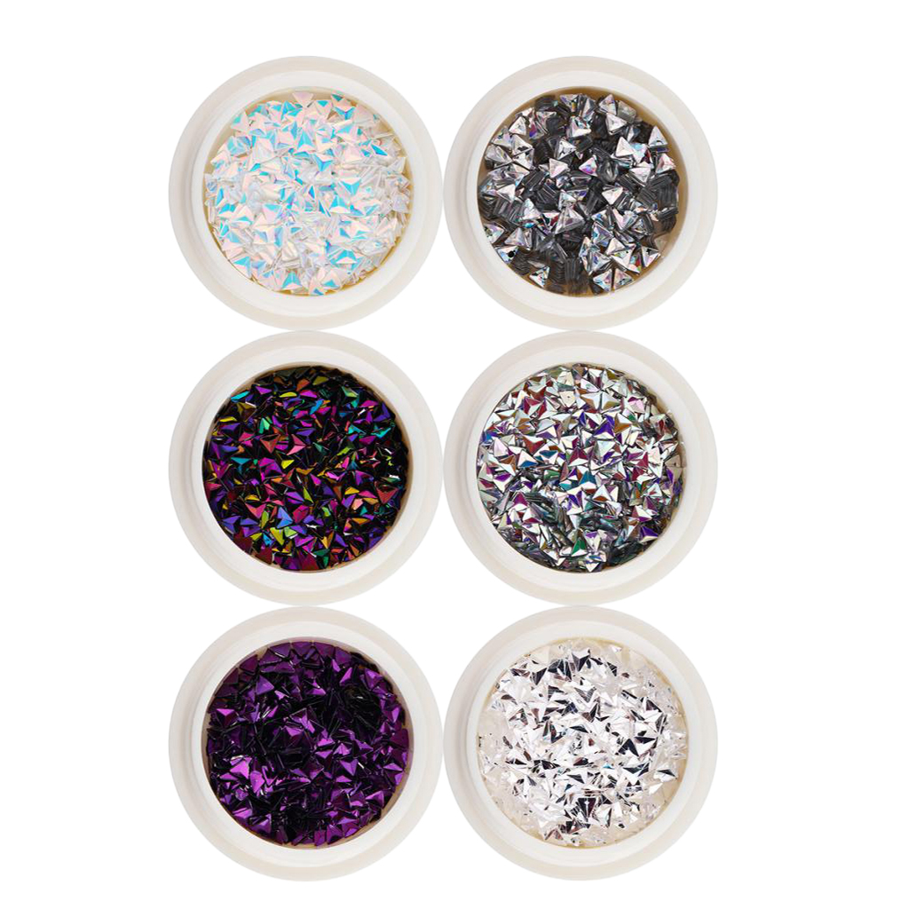 6 Boxes/set Mixed Colors Triangle Nail Glitter Thin Paillette Nail Art DIY Colorful Glitters Nails Decorations Tools