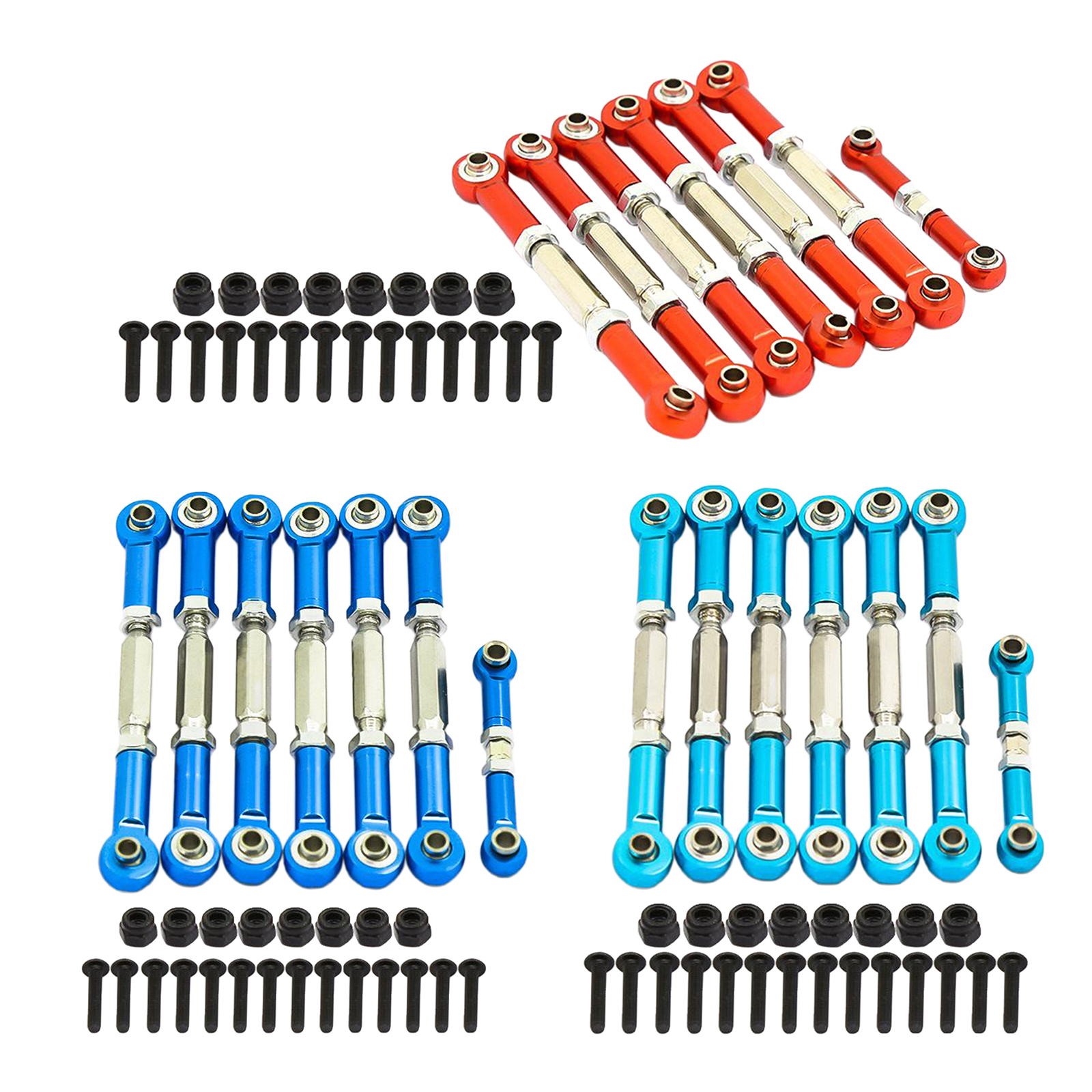 7PCS Aluminum Servo Link Tie rods 80-98MM 3644 For RC Traxxas 1/10 Slash 2WD Upgrade Parts Accessories