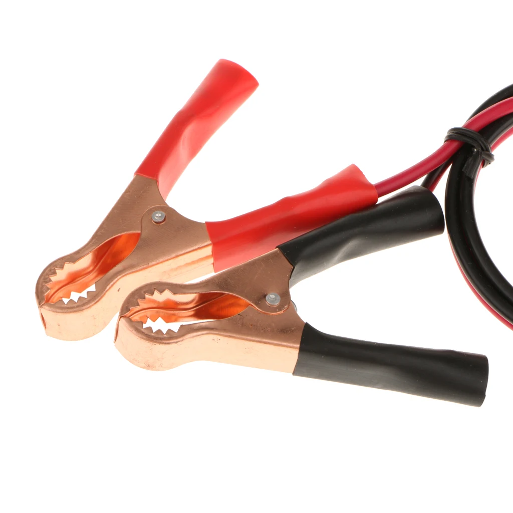 2pcs 50A Battery Terminal Alligator Clamp Cable Clip for Car Black+Red Safety Prevent Damage to Devices
