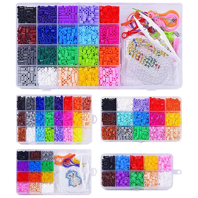 Hama Beads with Pegboards Ironing Paper Colorful Fuse Beads Kit Beading Kit  - AliExpress