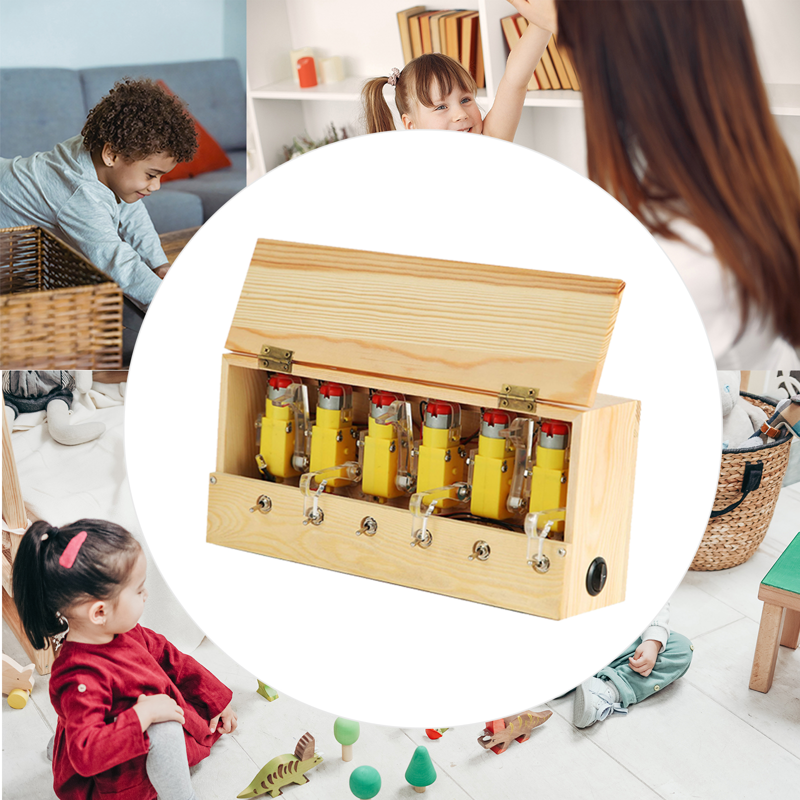 Useless Box Leave Me Alone Machine Box Natural Wooden Toy for Desk Toys