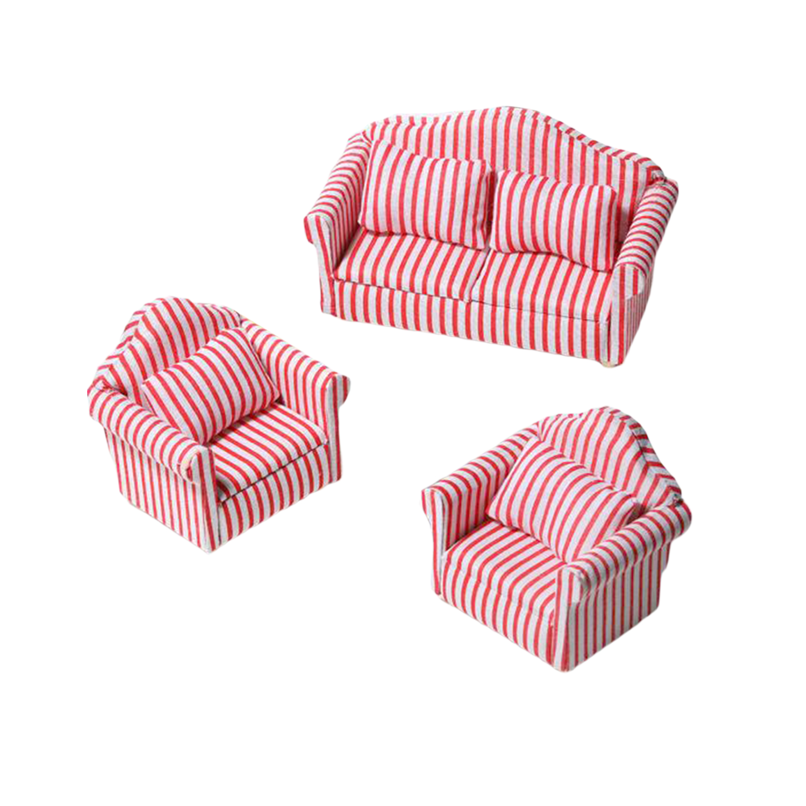 Modern 1:12 Dollhouse Sofa Armchair Furniture with Cushion Accessories Xmas