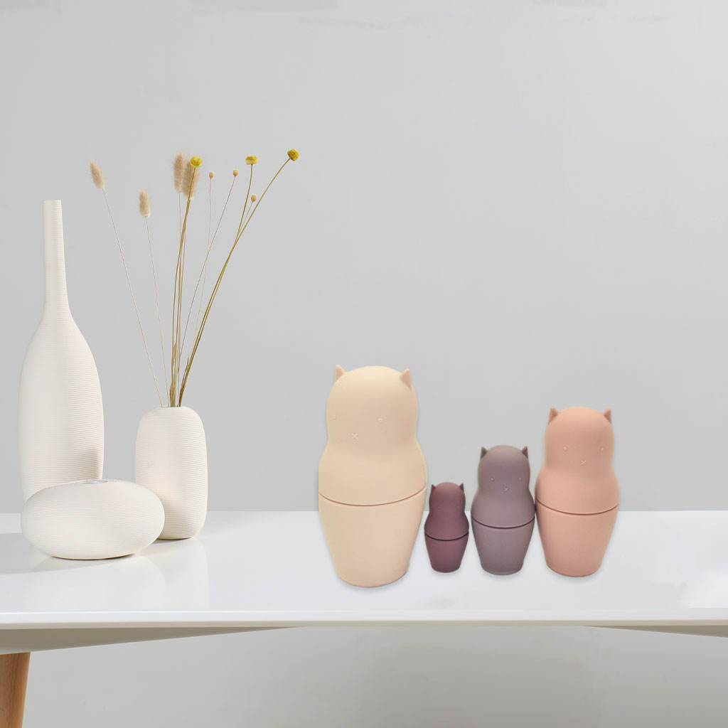 Russian Nesting Doll Silicone Matryoshka Babushka Dolls Montessori Toy for Kids Gifts Home Decorative