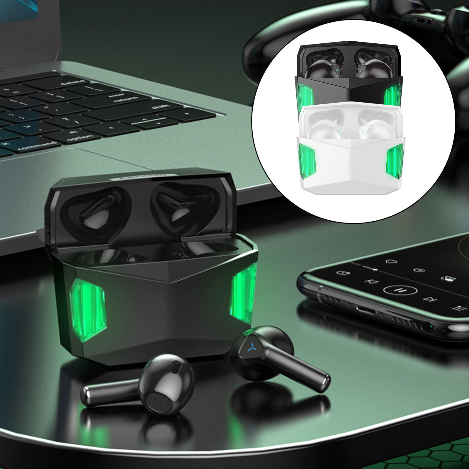 Wireless Bluetooth 5.0 Earbuds Earphone HiFi Stereo W/ Charging Case in Ear USB C Wireless Earphone Sports Headset Game Sports